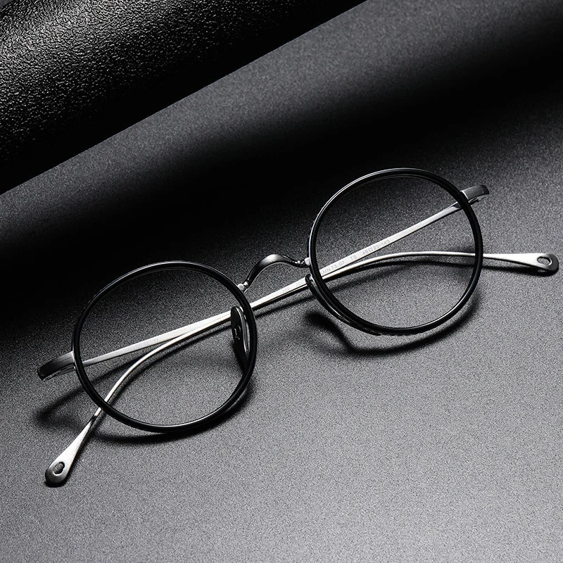 Janpanese Ultralight Titanium Frame Hand-Made Glasses Retro Myopia Gafas Spectacles Round For Men Women Prescription Eyeglasses