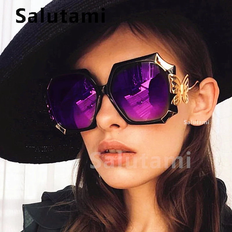 Oversize Square Brand Sunglasses For Women 2020 New Unique Style Butterfly Leg Sunglasses Female Sexy Elegant Shades Black Pink