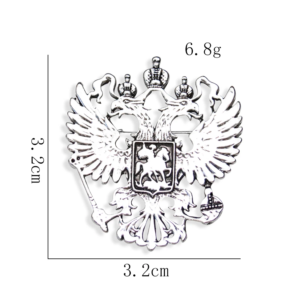 Vintage Eagle broszka Alloy rosja godło przypinki na klapę garnitur odznaka stanik biżuteria broszki dla kobiet mężczyzn odzież akcesoria prezenty