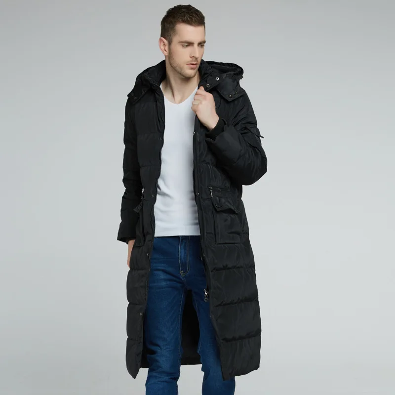 Russian Style Men Winter Snow Wear Coat Jacket Mens Fashion Hooded Padded Jackets Men Length Long Parkas with Hood 2020