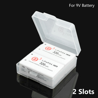 Transparent 1x 2x 9V 6F22 Plastic Battery Case Holder Storage Box Hard Plastic Durable For 1Pc 2pcs 9V 6F22 Cell Container