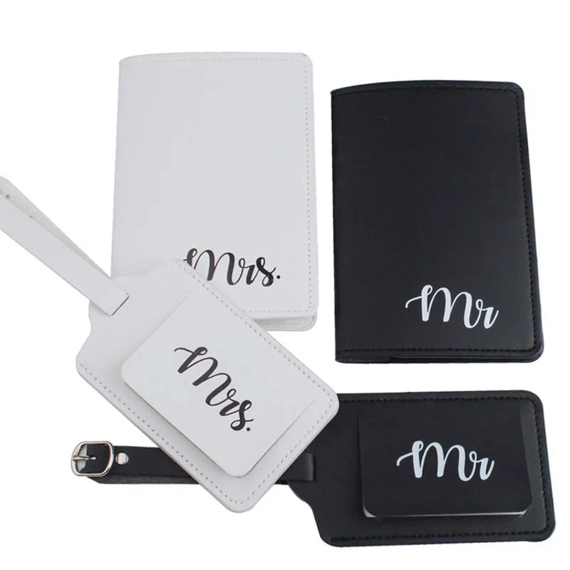 

New Mr&Mrs Couple Passport Cover Luggage tag Card Case Women Men Travel Credit Card Holder Travel ID&Document Passport Holder