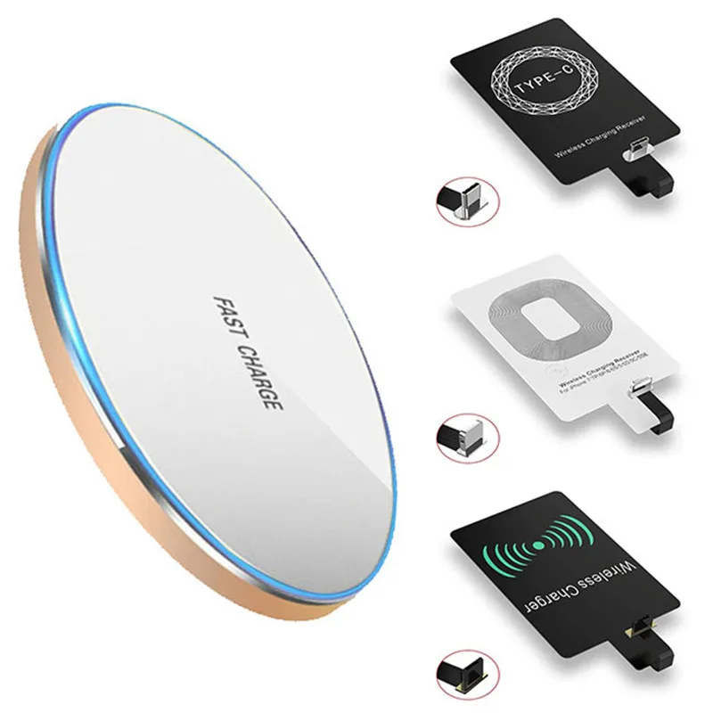 Universal Wireless Charging Pad For iPhone5 6 7 7plus Wireless Charger Oi Receiver Coil Kit For Samsung Xiaomi Huawei