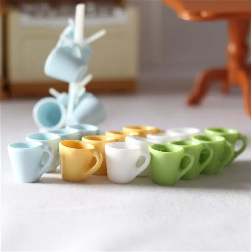 Mini tazas de casa de muñecas en miniatura, 4 unids/lote, 1:12, para 1/6, accesorios de juguetes de cocina