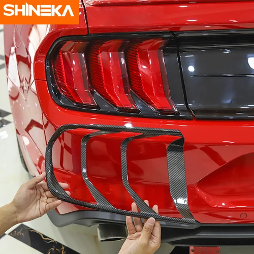 Imagen 2 del producto SHINEKA capós de lámpara para Ford Mustang 2018 2019 2020 2021 2022 Up ABS decoración de luz trasera de coche accesorios de cubierta de lámpara trasera