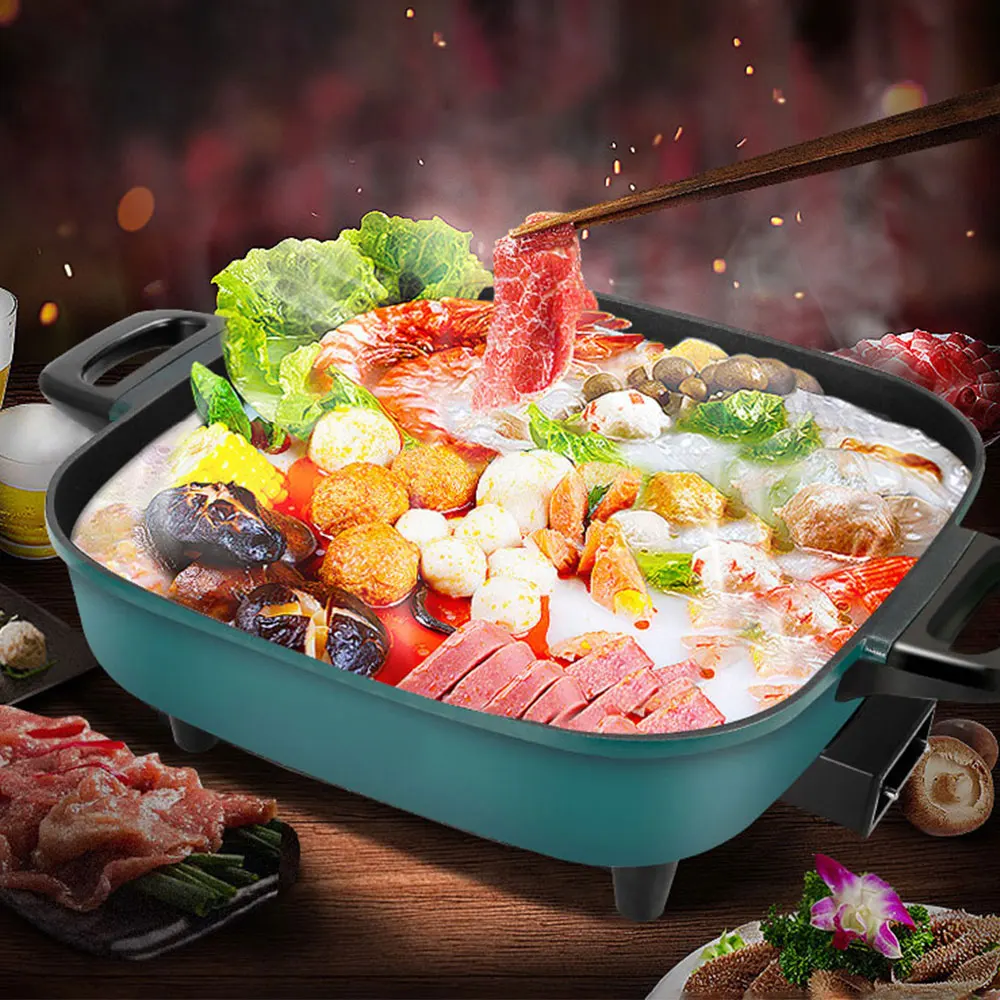 5L Electric Hot Pot Household Multifunctional Non-Stick Electric Skillet Large Capacity Mandarin Duck Plug-In One-Piece