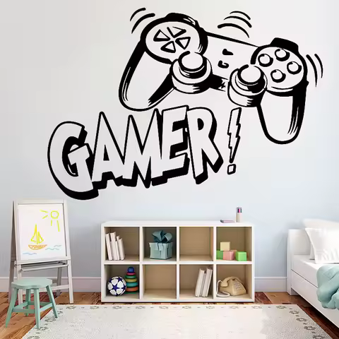 Wall Sticker for Kids Room Video Game Wall Decals for Kids Bedroom PVC Wall Art Mural PS4 Gamer Vinyl 4248