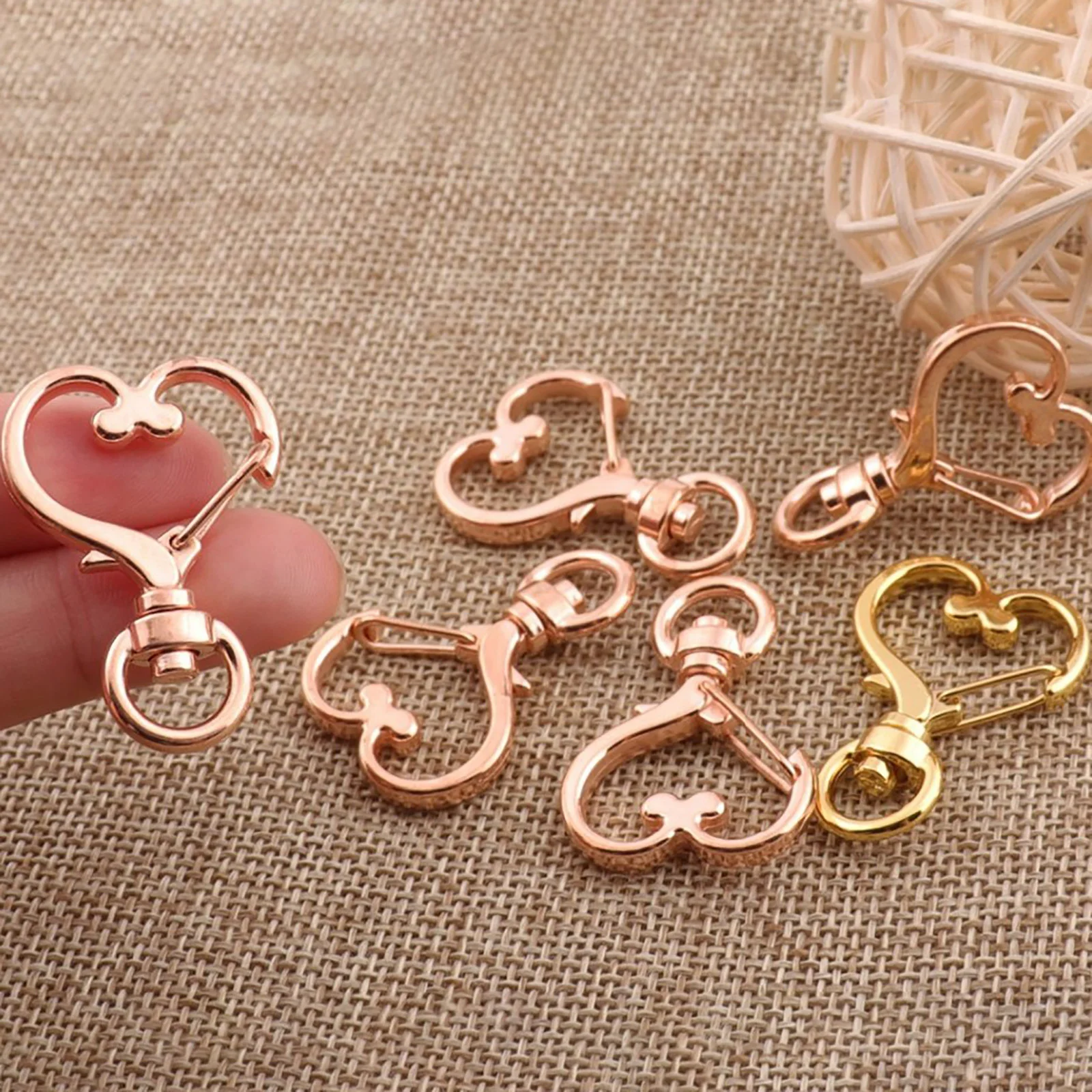 10pcs/pack Metal Carabiner For Bag  Clip Swivel Trigger Dog Buckle Keyring Keyhooks Retaining Ring Diy Craft Lobster Clasp