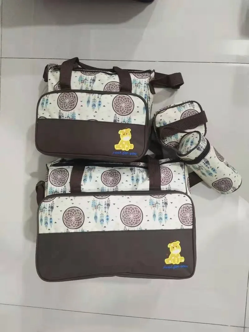 MOTOHOOD-Bolsa de pañales para bebé, conjuntos de bolsas de maternidad, portabotellas para mamá, cochecito, 39x28,5x17CM, 5 uds.