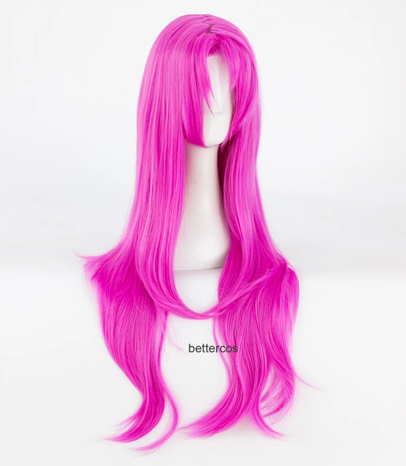 JoJo's Bizarre Adventure Golden Wind Diavolo Cosplay Wig 80cm Long Rose Red Heat Resistant Synthetic Hair Wig + Wig Cap