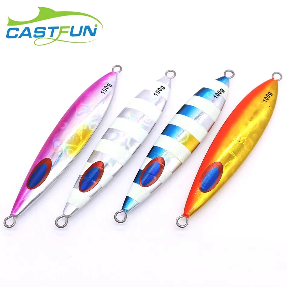 CASTFUN 40g 60g 150g 200g Metal jig Slow Jigging Lure Fishing Jigs Glow Fishing Jigging Lure Slow jig Artificial Baits