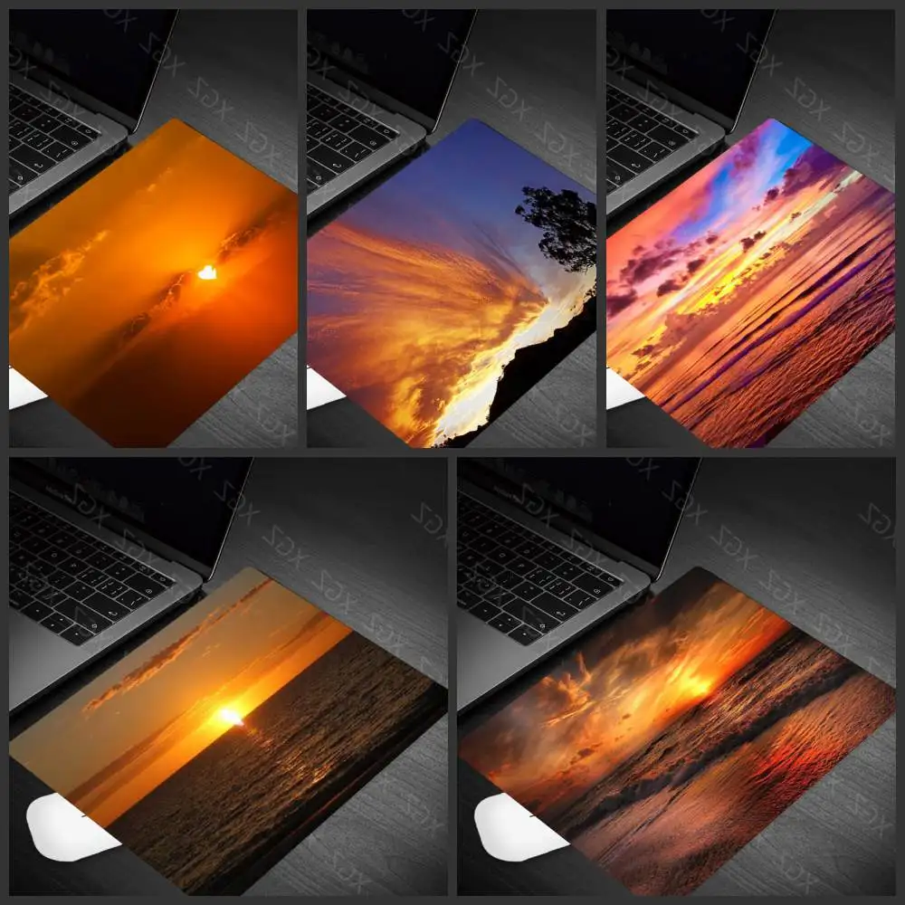 Yzuoan Golden Dusk Sunset Mouse Pad Home Notebook 22X18cm Computer Mouse Pad Best Selling Cheapest Rubber Desk Pad Keyboard Pad