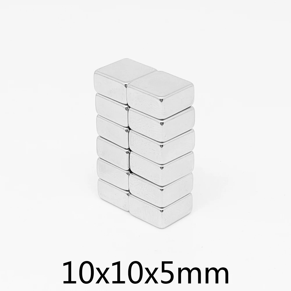 

10/20/30/50/100PCS 10x10x5 mm Block Rare Earth Neodymium Magnet 10*10*5 mm Powerful Strong Magnetic Magnets Sheet 10x10x5mm N35