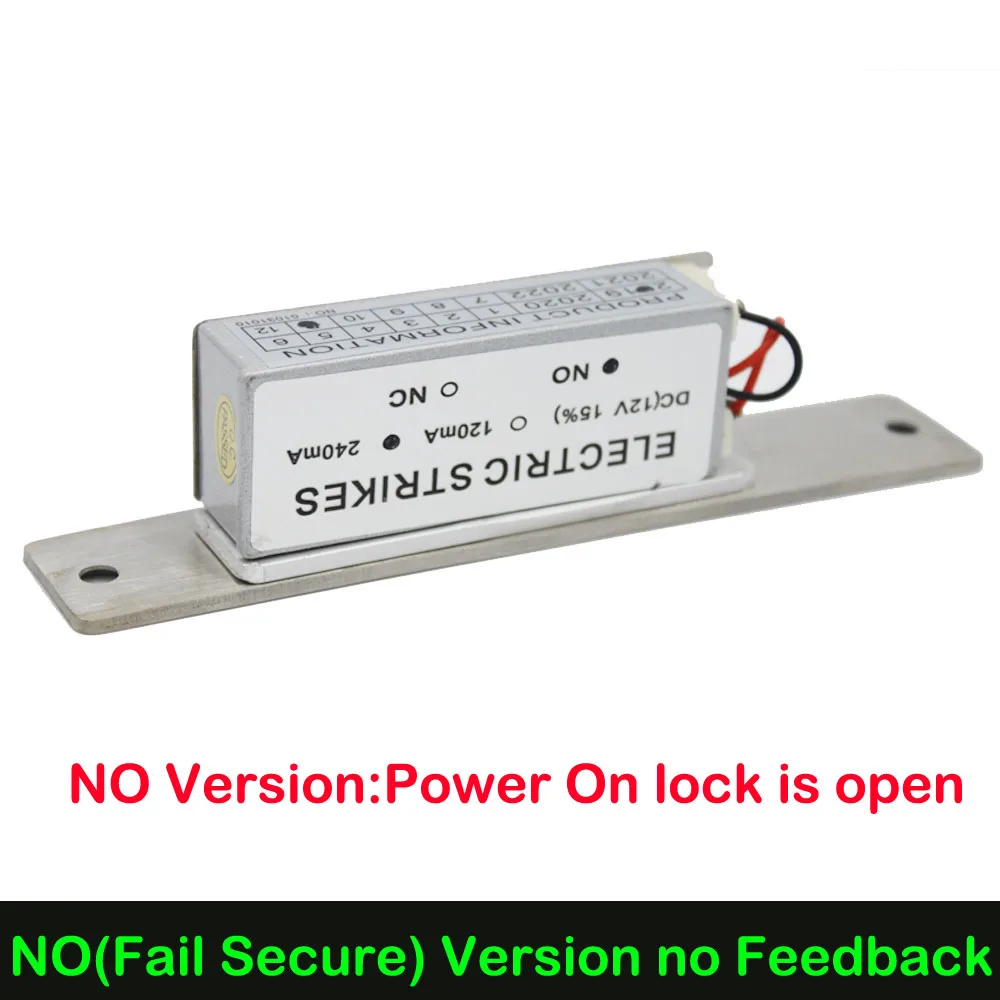 Stainless Steel 12V Electric Strike Lock Electronic Door Access Control Lock Fail Safe Fail Secure Electric Lock Electronic Bolt