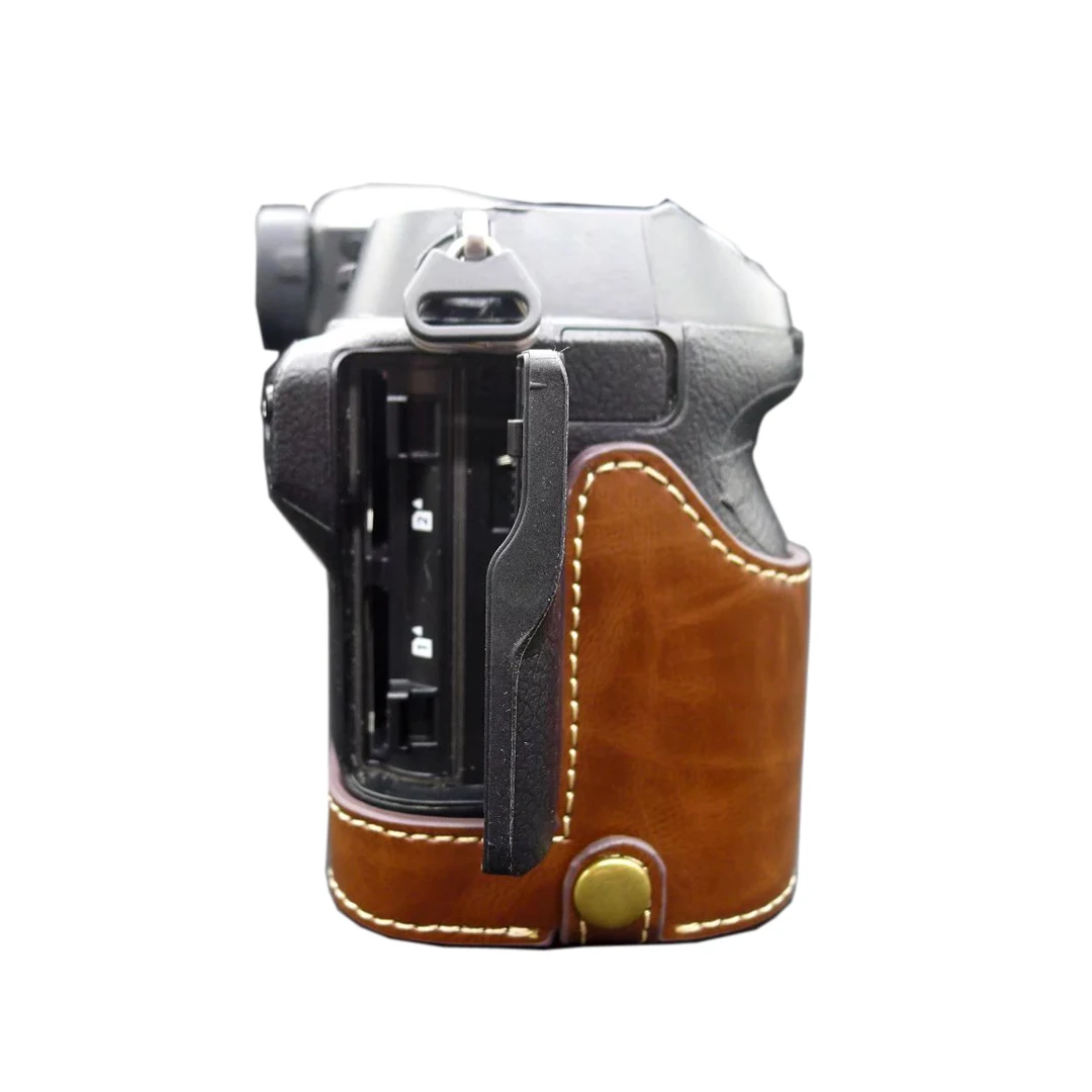 Camera Bag PU Leather Half Body Set Cover For GFX100S GFX 100S Bottom Case With Battery Opening