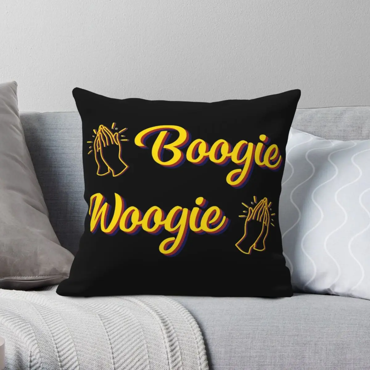 The Boogie Woogie Clap Square Pillowcase Polyester Linen Velvet Printed Zip Decor Home Cushion Cover