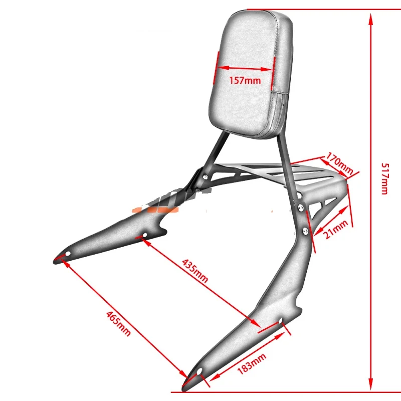 Backrest Sissy Bar Luggage Rack Cushion Pad for SUZUKI BOULEVARD M109R BOSS Intruder M1800R M109R2 M109RZ Limited VZR1800 06-20