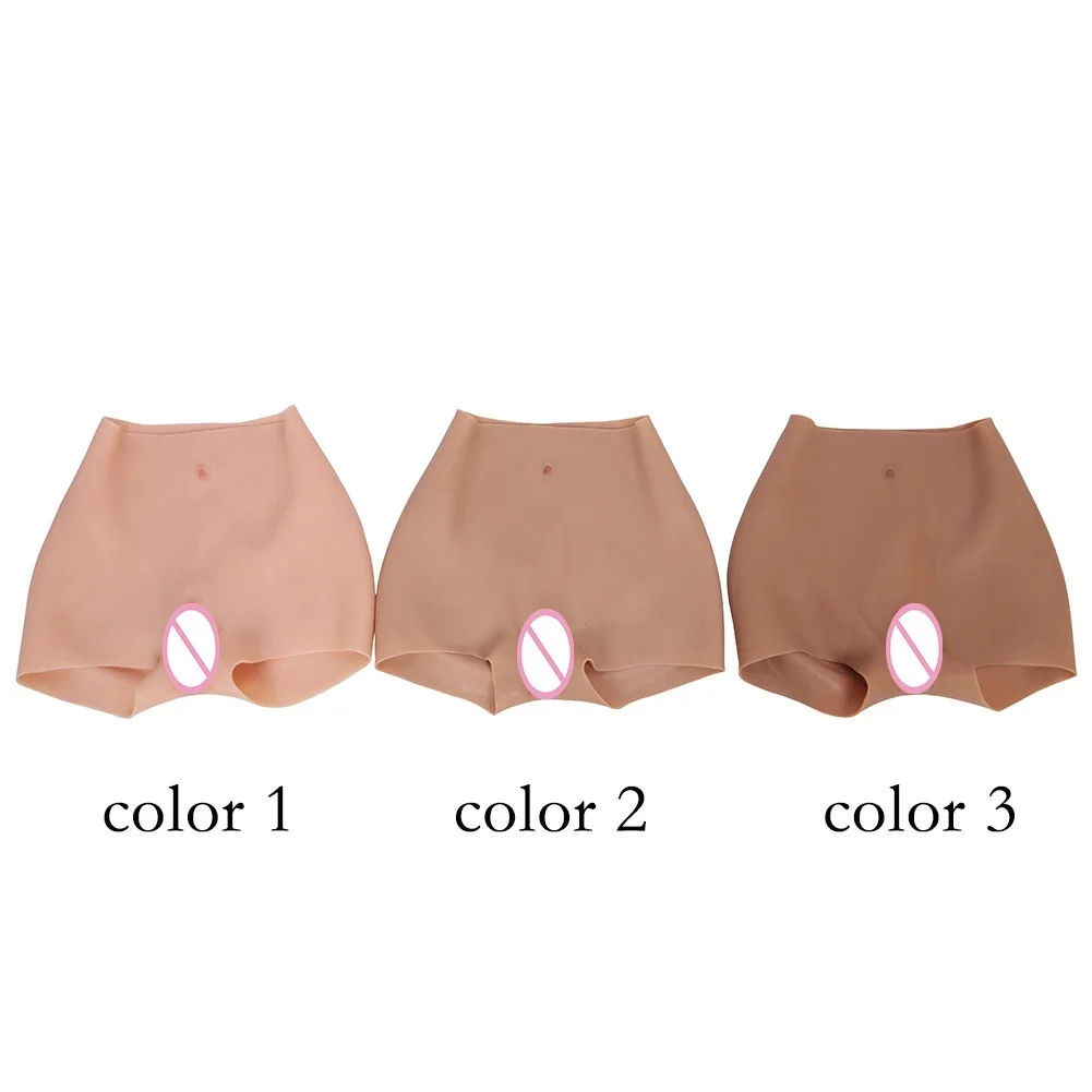 Silicone Realistic Vagina Pants Shemale Crossdresser Pussy Panties Transgender Artificial Sex Fake  Underwear Enhancer Hip