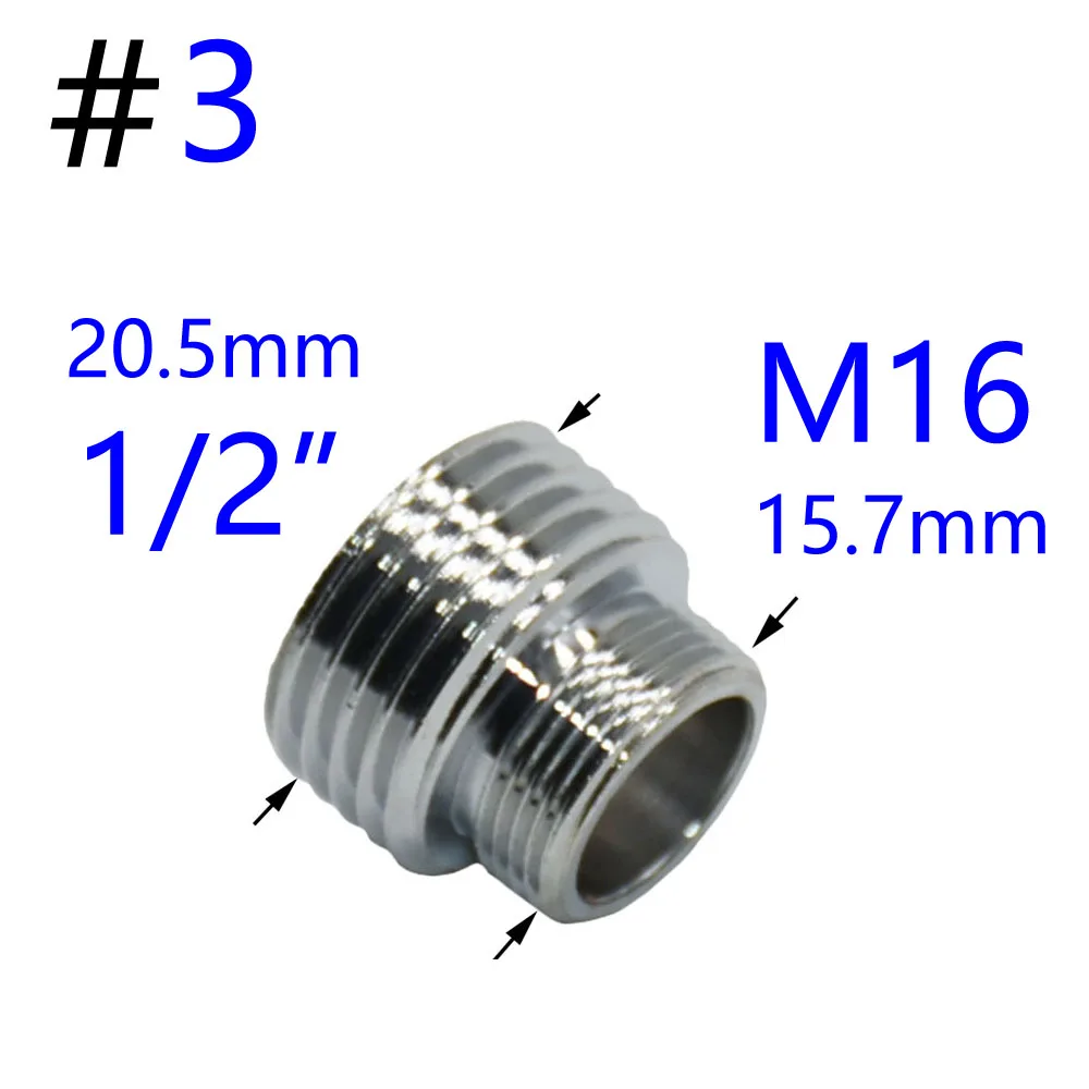 Srebrny M16 M18 M24 M28 do 1/2 gwint męski złącze mosiężny kran Bubbler gwint mocowania miedziane 1 sztuk