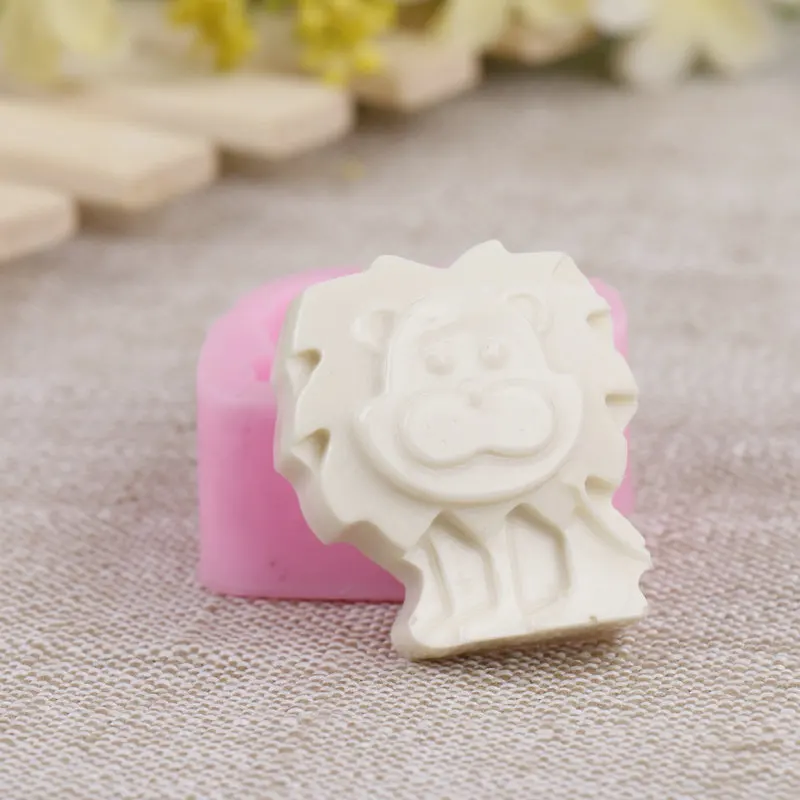 Mini Cute 3D Lion Shape Silicone Soap Mold DIY Handmade Silicone Mold Fondant Cake Mould