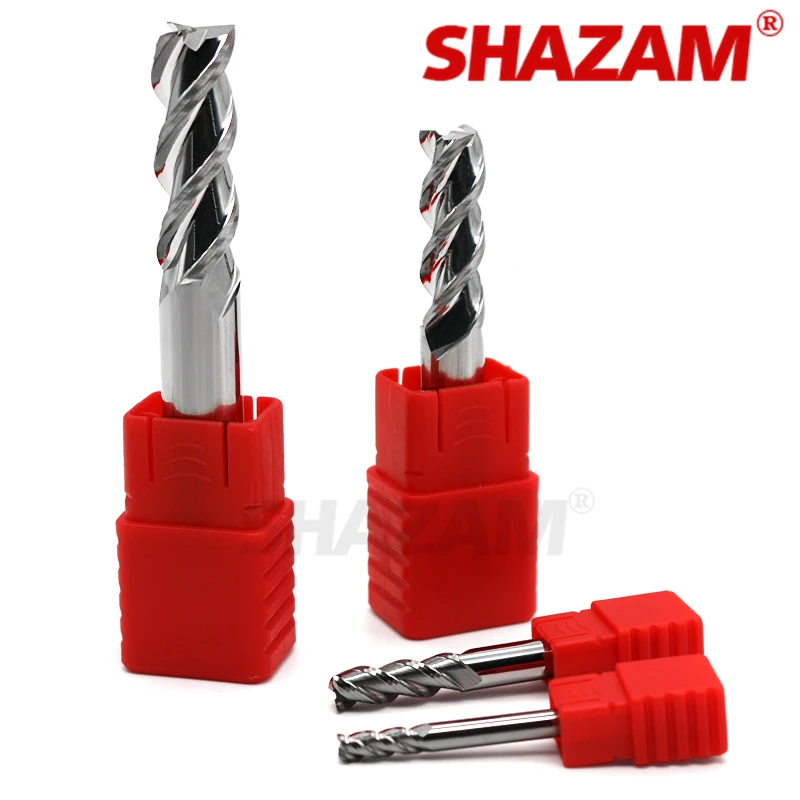 Fräsen Cutter Legierung Beschichtung Wolfram Stahl Werkzeug Aluminium Cnc Bearbeitungs Hrc55 3 Klinge Schaftfräser FLASH-SHAZAM Fräsen Cutter Woodding Werkzeuge – Detail 1