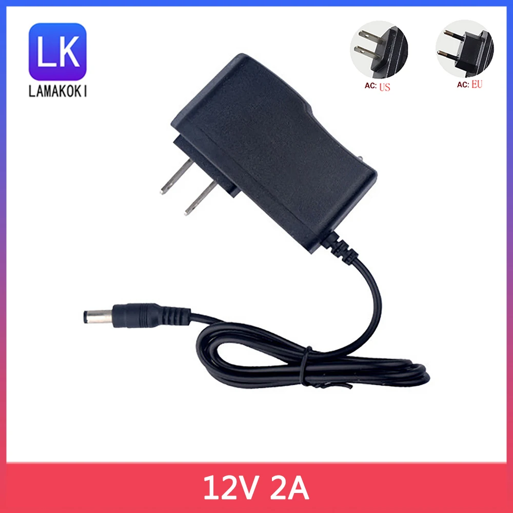 3M 3 meters cable AC 100-240V 12V 2A 2000ma charger power supply adapter transformer 12 V Volt for LED Light strip CCTV Camera