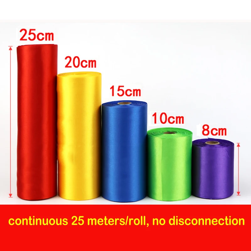 20/25cm Satin Ribbon Wedding Holiday Festival DIY Decoration Ribbon Shop Showroom Layout Polyester Ribbon 20 Meters /Roll