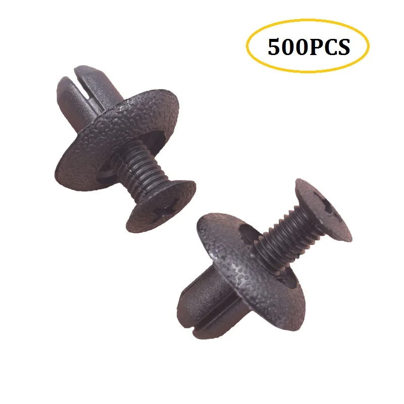 

500Pcs Plastic Snaps Fastener Fits 7mm Hole Retainer Rivet For BMW Toyota Auto Bumper Door Trim Panel Fixed Clips