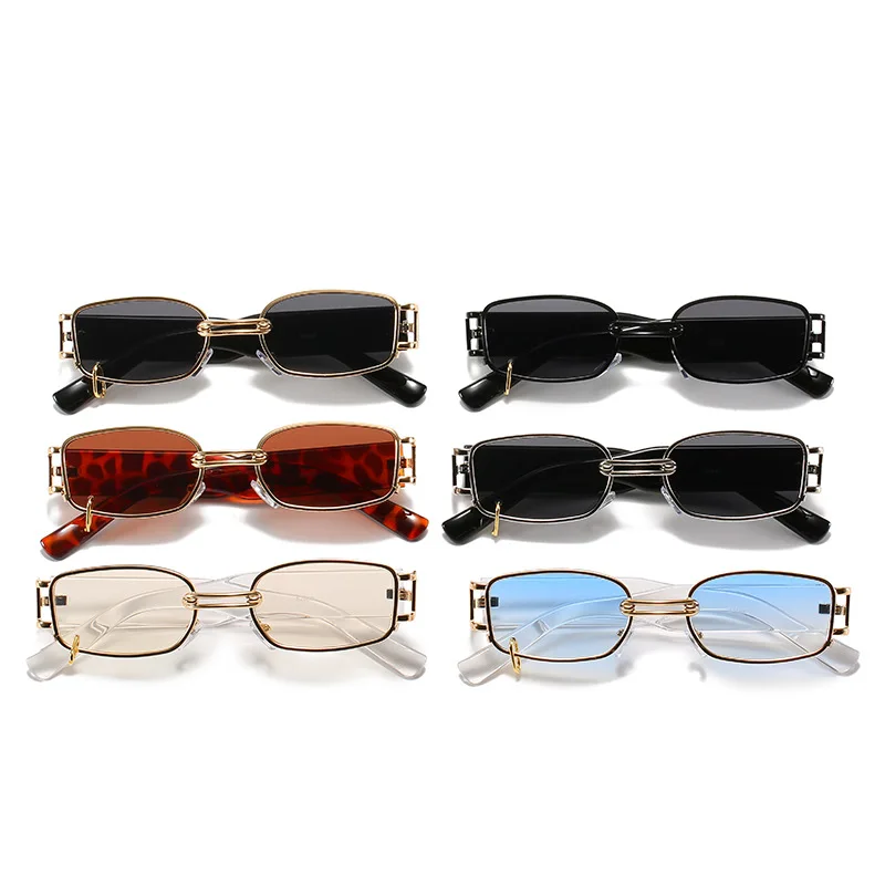 Fashion Women Men Sunglasses Earring Rimmed Ring Sun Glasses Brand Designer Outdoor Eyewear Beach Shopping Rectangle Punk UV400