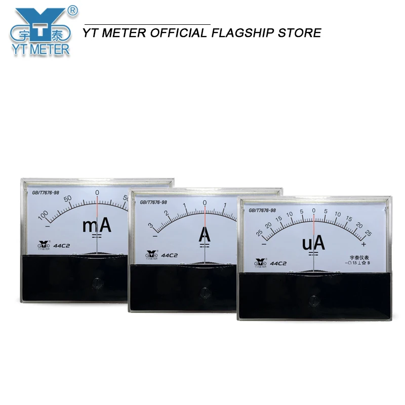 44 c2 DC amperometro positivo e negativo milliamperometro ± 25ua 50mA 5A 10A strumento bidirezionale-+ 80*100mm dimensioni