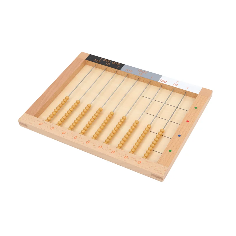 Cadre de perles plates en bois Montessori Abacus, outils d'apprentissage des mathématiques, jouets d'éducation de la petite enfance, matériaux mathématiques, jeu d'enfance