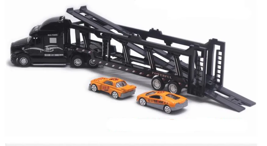 Véhicule de transport à double couche en alliage 1:48, jouet éducatif pour enfants, simulation du son et de la lumière, livraison gratuite