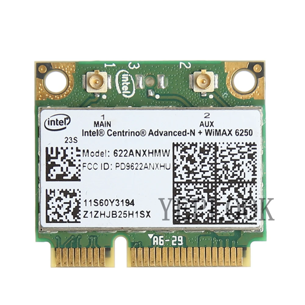 

Intel Wi-Fi карта 6250 622ANXHMW 300 Мбит/с двухдиапазонный 2,4G 5 ГГц 802.11a/b/g/n Mini PCI-E для Lenovo T410 T510 X201 X220 G460 G560