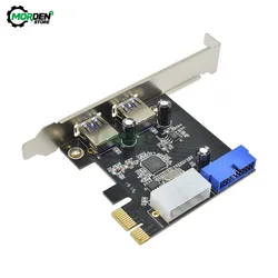 USB 3.0 PCI-e Adapter 2 Port USB to PCIE Front Panel 20Pin 4Pin Molex Power USB3.0 Hub PCI Express Controller Card Adapter