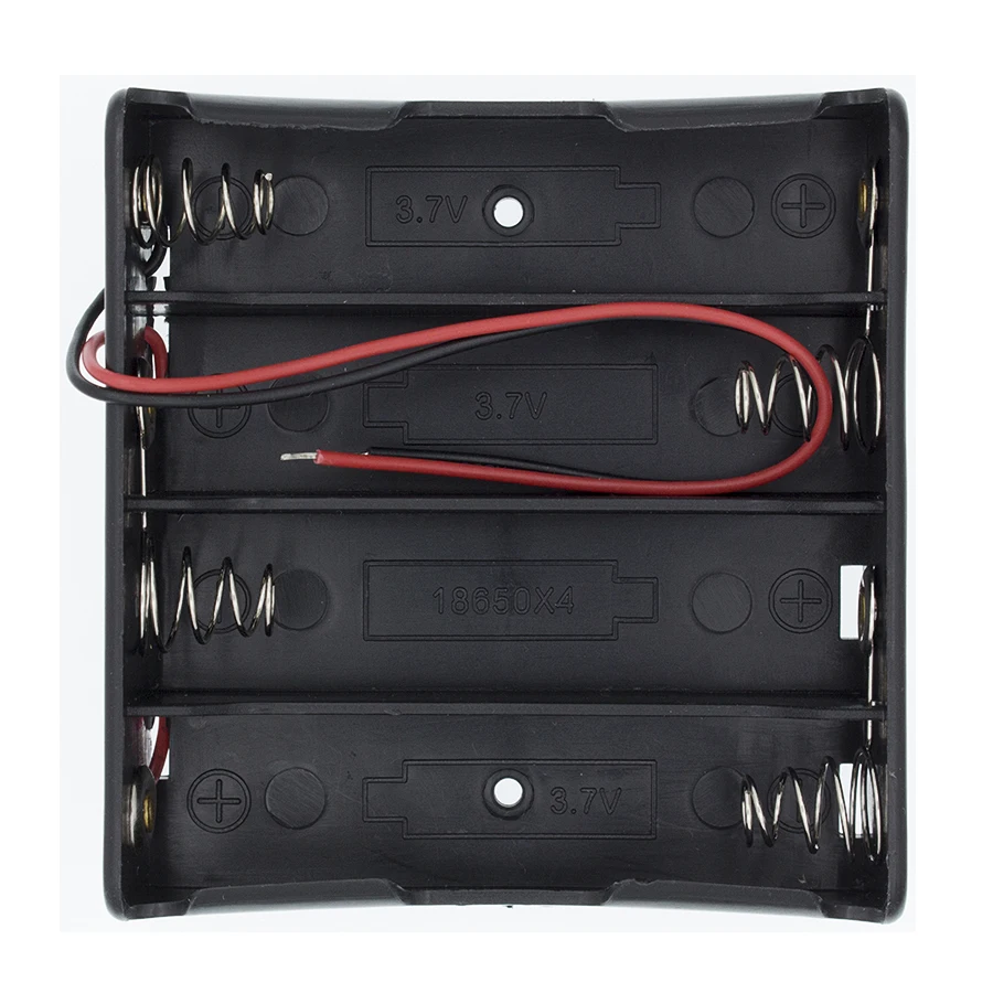 Plastic Standard Size AA/18650 Battery Holder Box Case Black With Wire Lead 3.7V/1.5V Clip