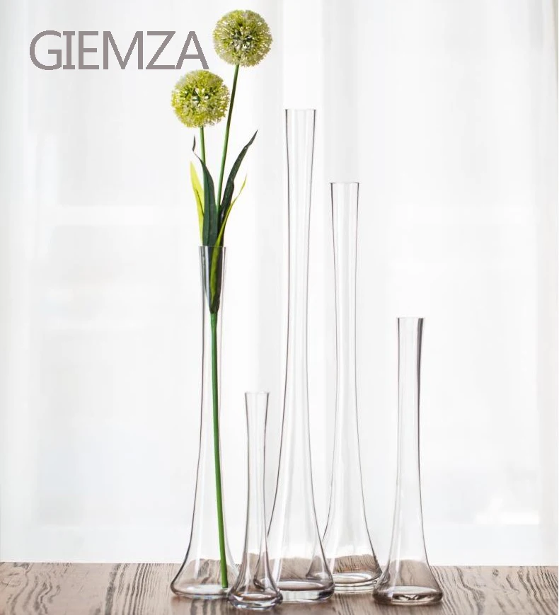 GIEMZA Glass High Vase Transparent Hydroponic Air Plant 1pc Cylinder Tube Round Tall Flower Vases Pure Tool for Home