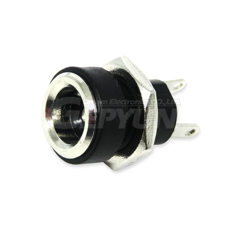 10PCS DC Power Supply Jack Socket  Female Panel Mount Connector 2Pin 5.5X2.1/5.5X2.5mm Plug Adapter 2 Terminal Type DC Connector