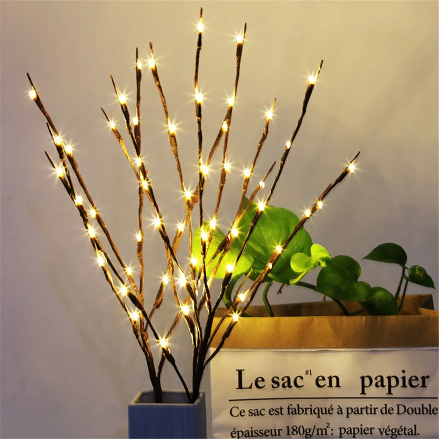 

LED Willow Branch Lamp Floral Light 20 Bulb Tall Vase Filler Willow Twig Light Christmas Wedding Party String Garland Home Decor