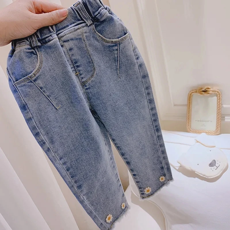 Girls Denim Jacket Spring and Autumn Children's Clothing 2024 New Children's Casual Jacket Girl Baby Coat Kids Jeans Suit