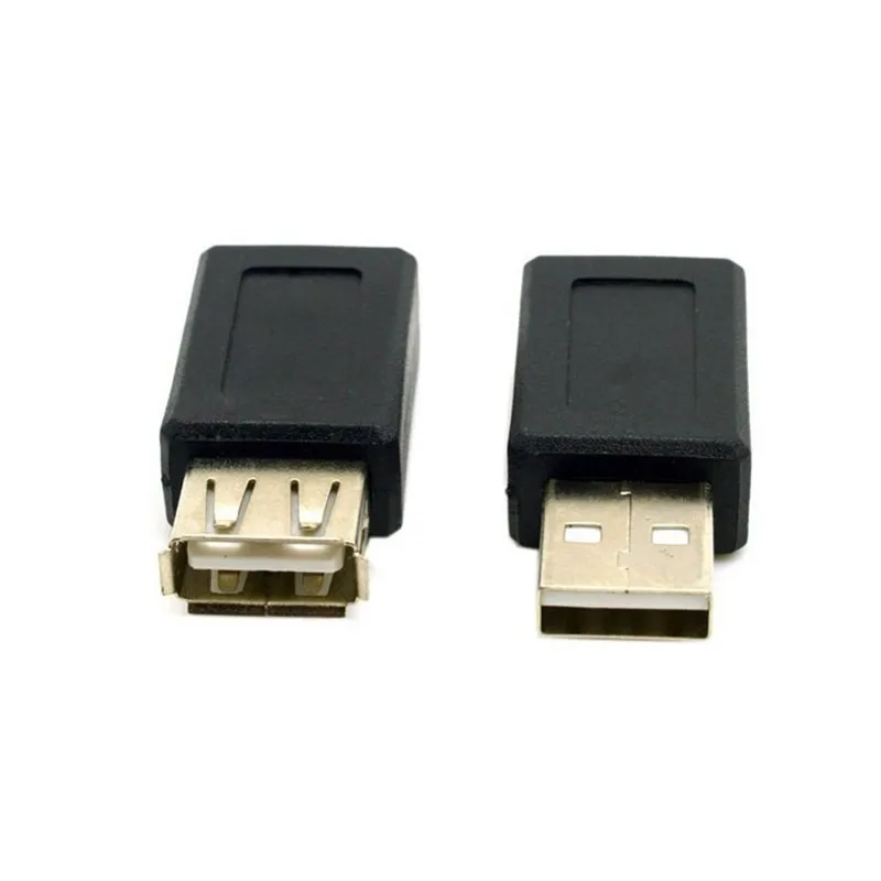 2 pces usb 2.0 um tipo macho para micro usb 5pin fêmea & usb fêmea para adaptador de extensão fêmea 5pin adaptador preto