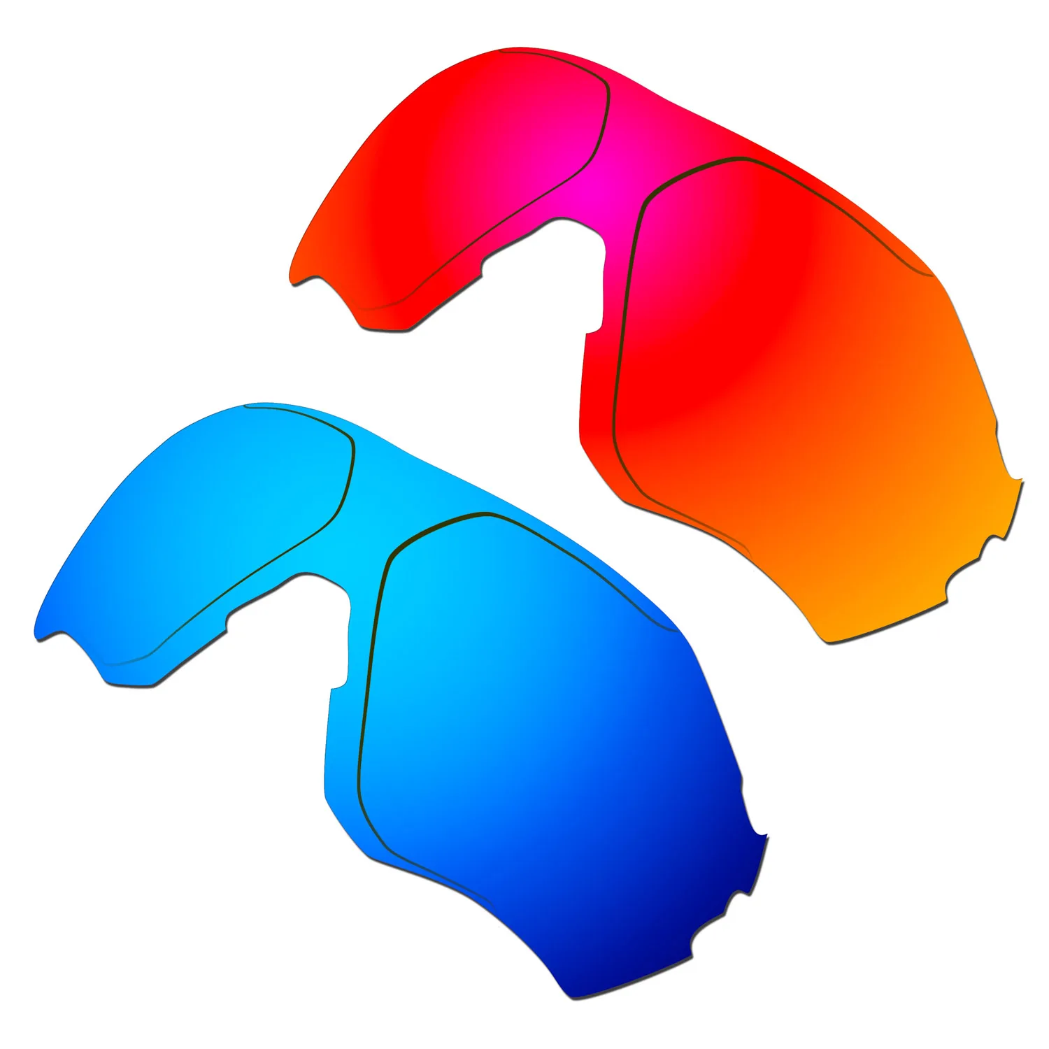 HKUCO Polarized Replacement Lenses For EVZero Range Sunglasses Red/Blue 2 Pairs