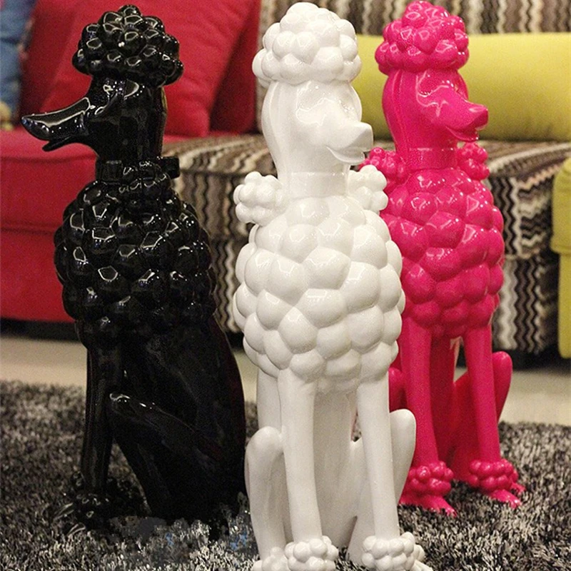 Imagem -02 - Padrão de Design Destaque Tricolor Resina Poodle Europeu Moderno High-end Clube Decoração de Moda para Casa