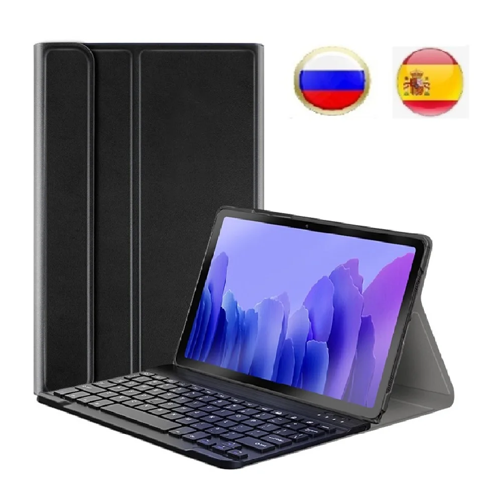 

Тонкий чехол для Samsung Tab A 10,1 дюйма, 2019 дюйма, модель T515, чехол с клавиатурой, русская и испанская раскладка для Samsung TabA 10,1, T510, чехол для клавиатуры