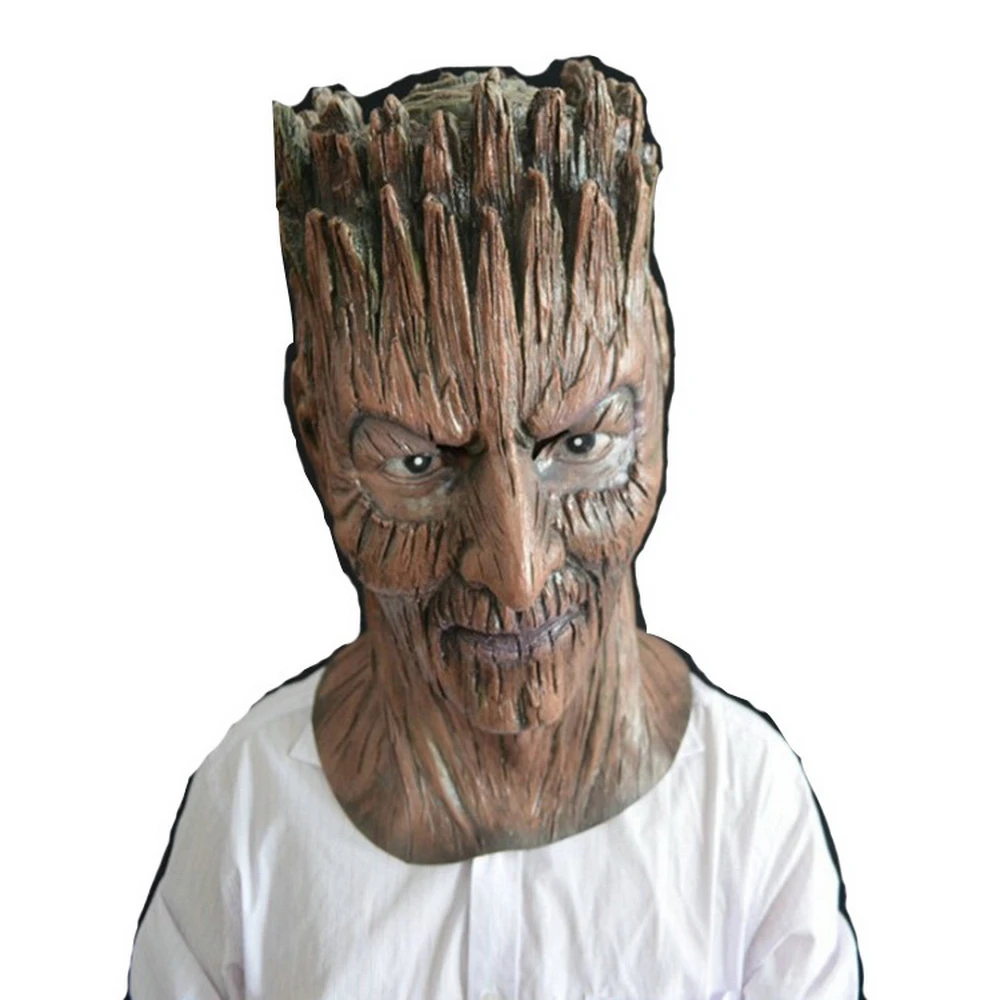 Brown groot máscara de halloween árvore monstro carnaval bola festa adereços adulto cosplay traje cabeça cheia capacete horror látex máscaras