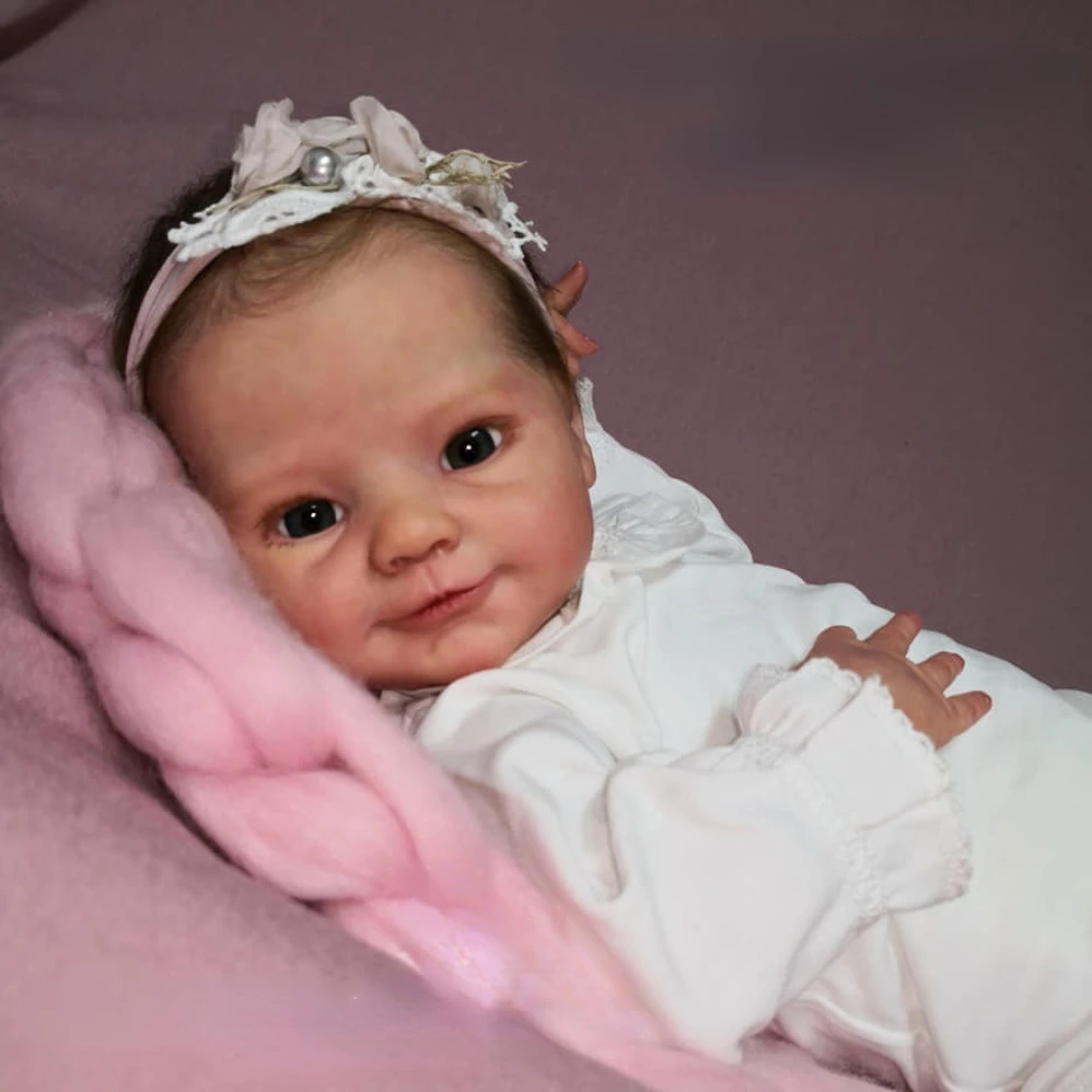 

19inch Reborn Doll Kit Magdalena Soft Touch Unfinished Doll Parts with Body and Eyes Handmade Doll Kit Gifts for Children