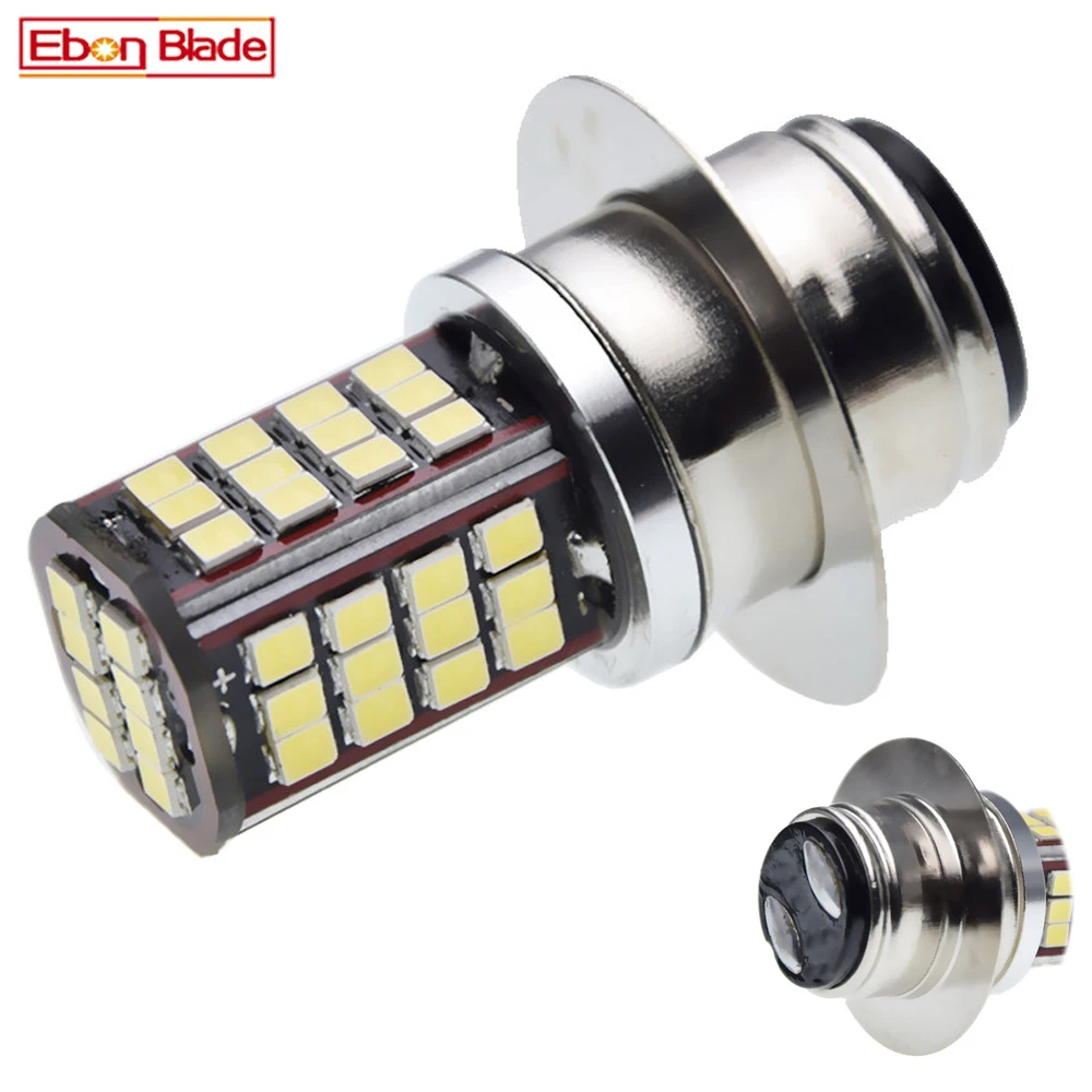 1 x Positive & Negative Earth P36D Motorcycle LED Headlight Bulb 56SMD Moto Motorbike Hi/Lo Beam Front Head Light White 6V 12V