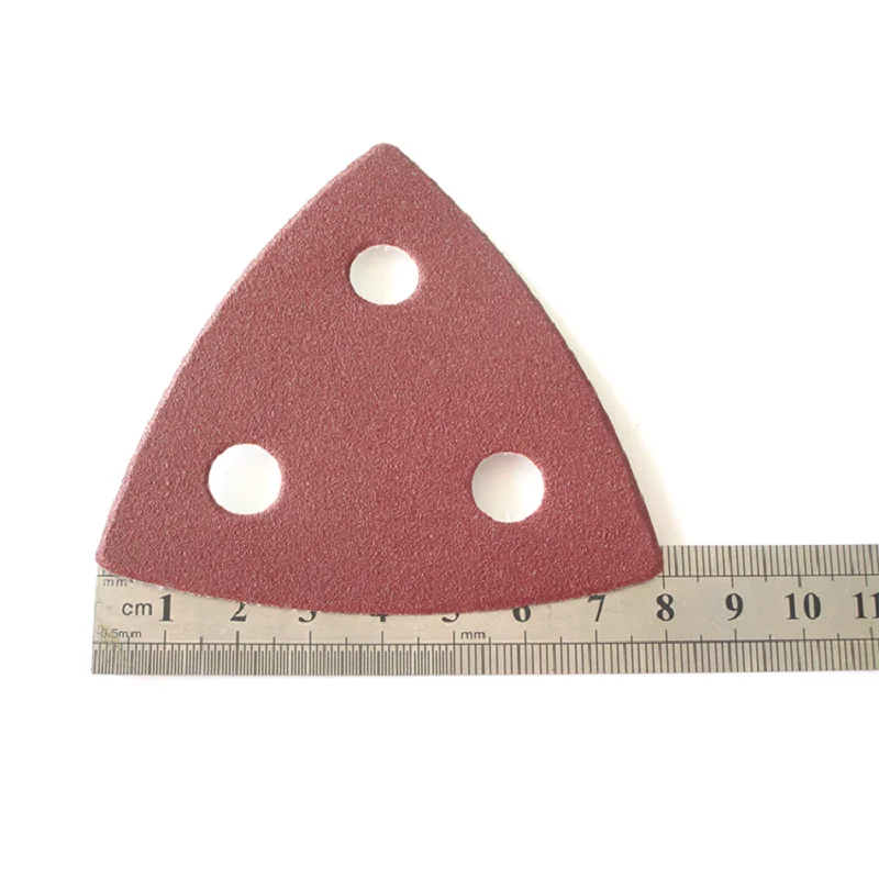 25 uds 80*80MM papel de lija triangular almohadillas de lijado hojas disco de lijado gancho bucle 80 - 240 granos flocado para herramientas abrasivas de molienda