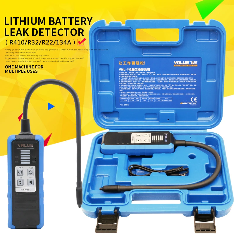 Elektronischer Lecksucher mit Lithiumbatterie VML-1 thermischer Halogen-Lecksucher R410/R32/R22/134A Erkennungswerkzeug