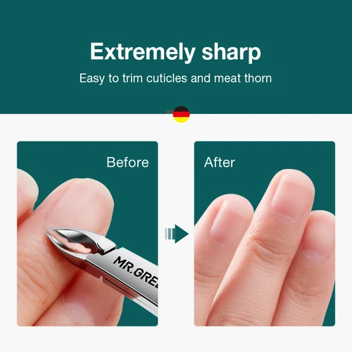 Imagen 2 del producto MR.GREEN-pinza para cutículas de uñas, tijeras para manicura, pinzas de acero inoxidable, producto para eliminar la piel muerta, tijera, herramienta empujadora, recortadora