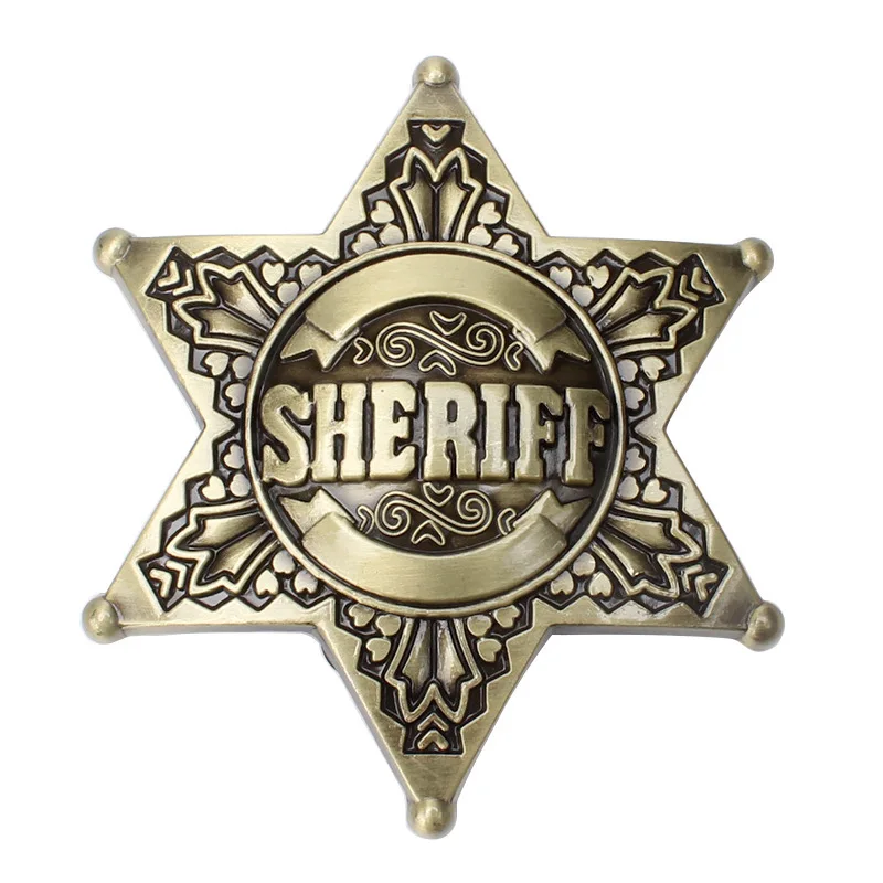 Sheriff Belt Buckle homemade handmade belt Components waistband DIY Western cowboy police